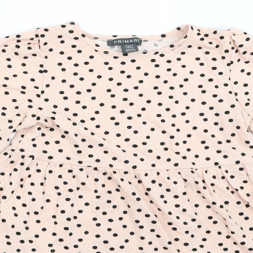 Primark Girls Pink Polka Dot  Fit & Flare  Size 5-6 Years