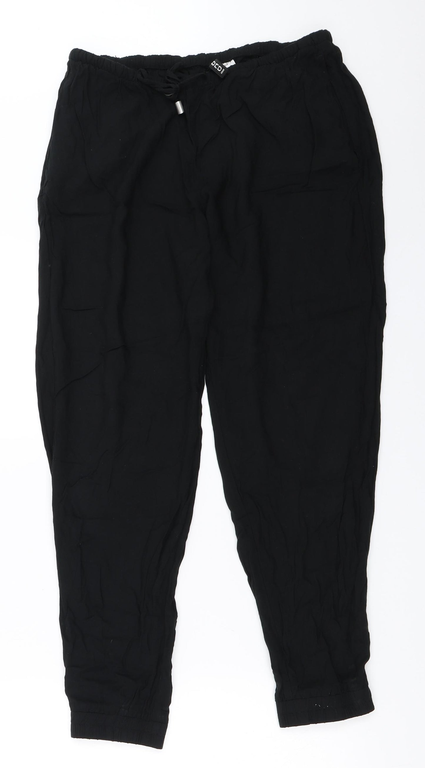 H&M Womens Black   Jogger Trousers Size 12 L25.5 in