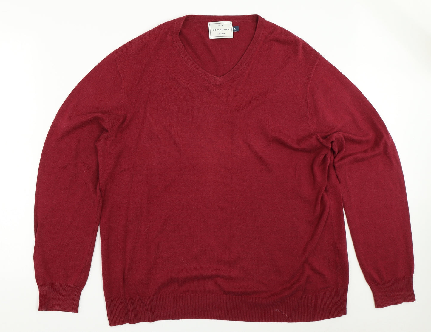 John Lewis Mens Red   Pullover Jumper Size L