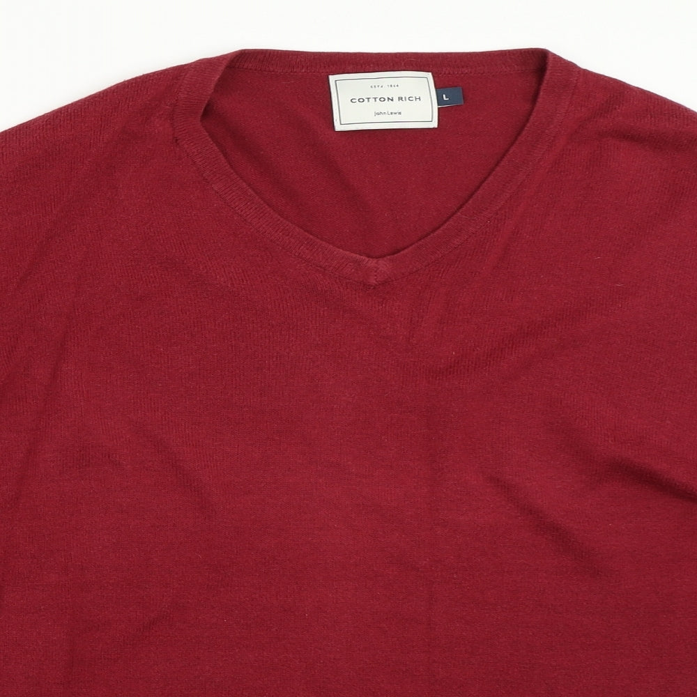John Lewis Mens Red   Pullover Jumper Size L