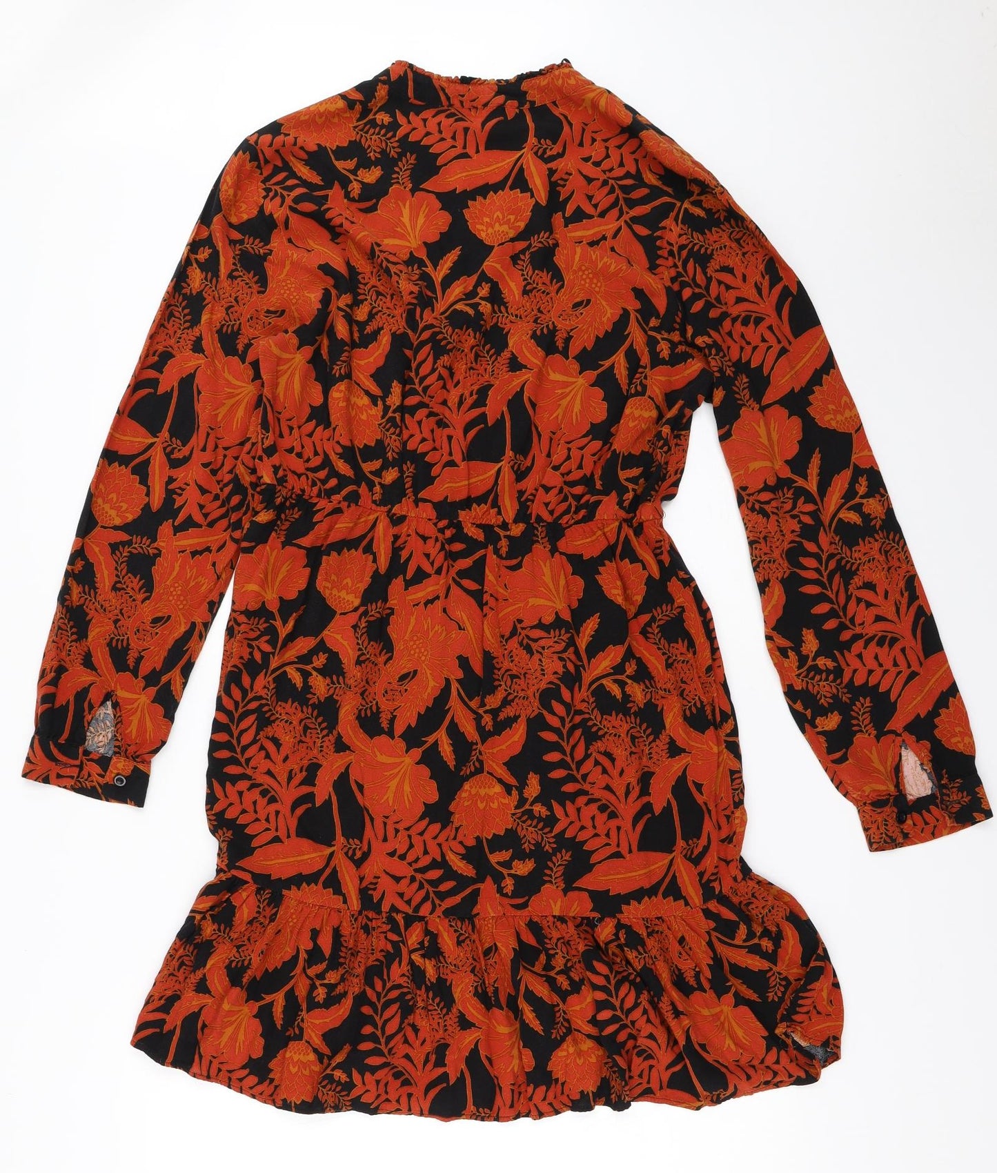Papaya Womens Orange Floral  Fit & Flare  Size 16
