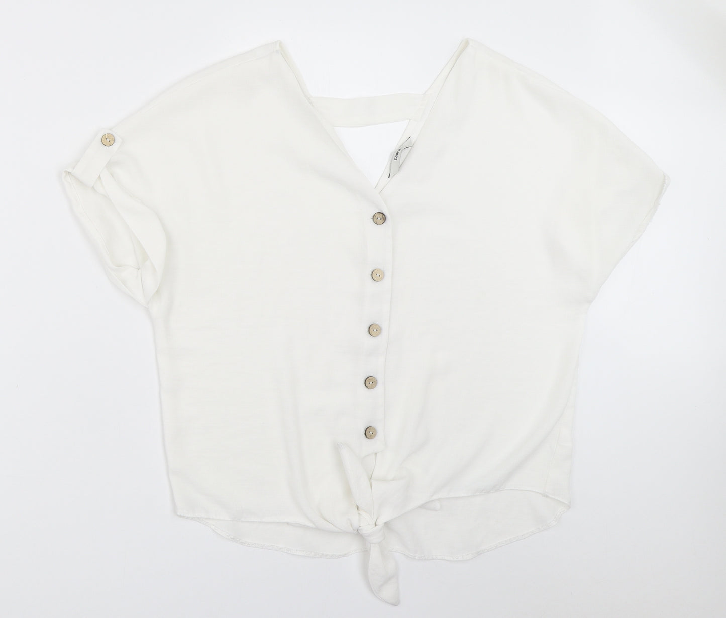 George Womens White   Basic Button-Up Size 10
