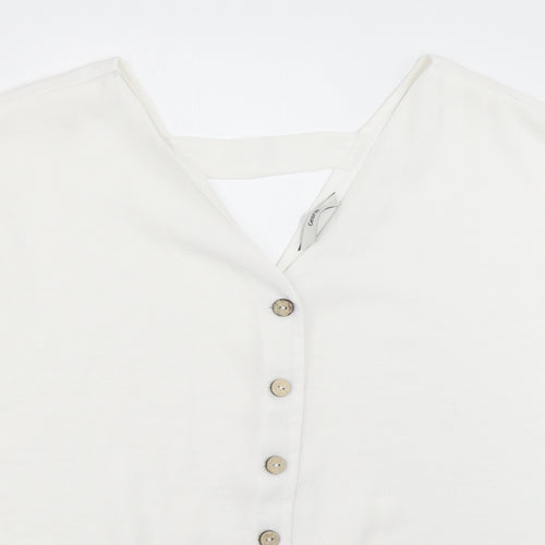 George Womens White   Basic Button-Up Size 10