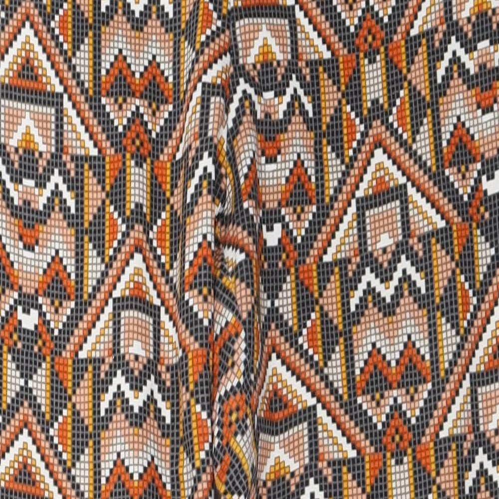 H&M Womens Orange Geometric  Capri Trousers Size 38 L27 in