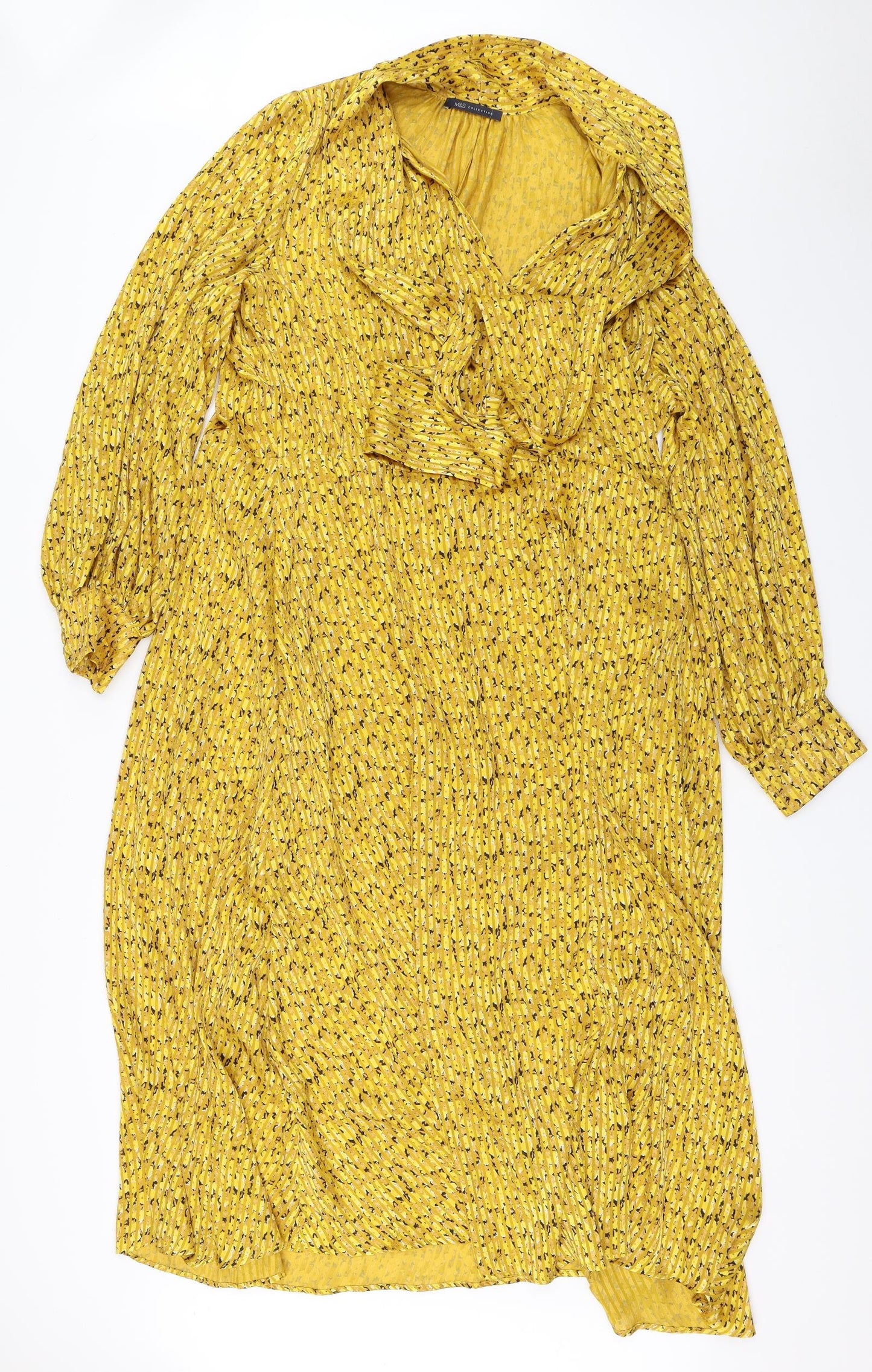 Marks and Spencer Womens Yellow   Fit & Flare  Size 22