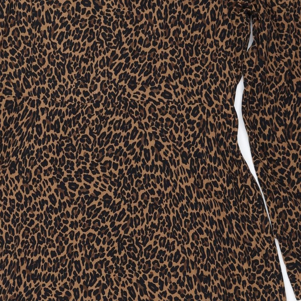 Marks and Spencer Womens Beige Animal Print  Fit & Flare  Size 20  - leopard print