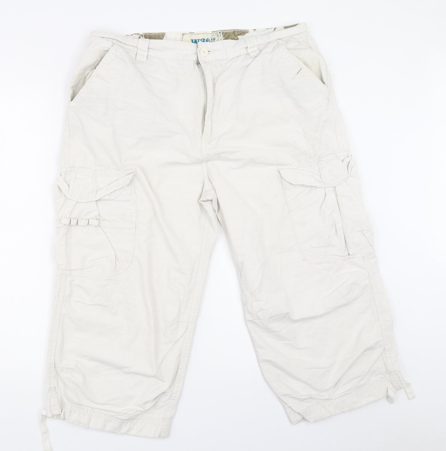 Primark Mens Ivory   Cargo Shorts Size 36 in