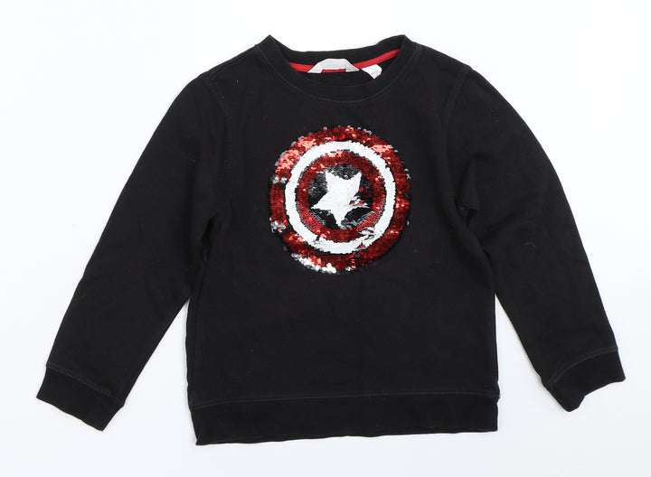 H&M Girls Black   Pullover Sweatshirt Size 7-8 Years