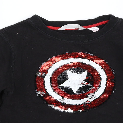 H&M Girls Black   Pullover Sweatshirt Size 7-8 Years