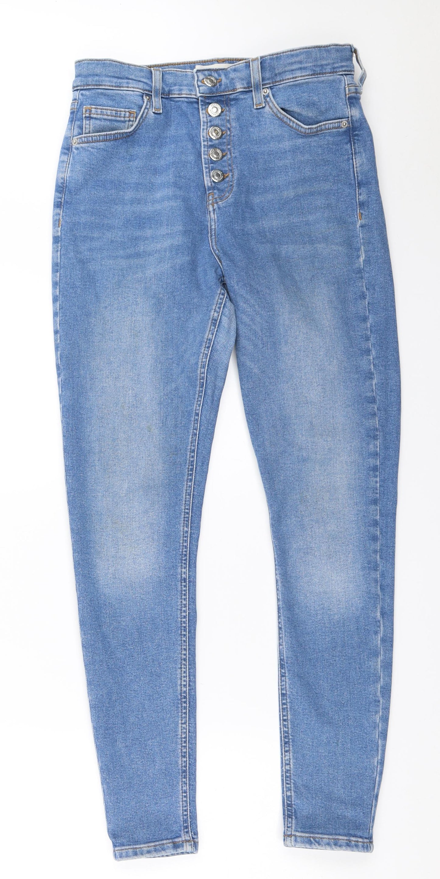 Topshop Womens Blue  Denim Skinny Jeans Size 30 in L32 in