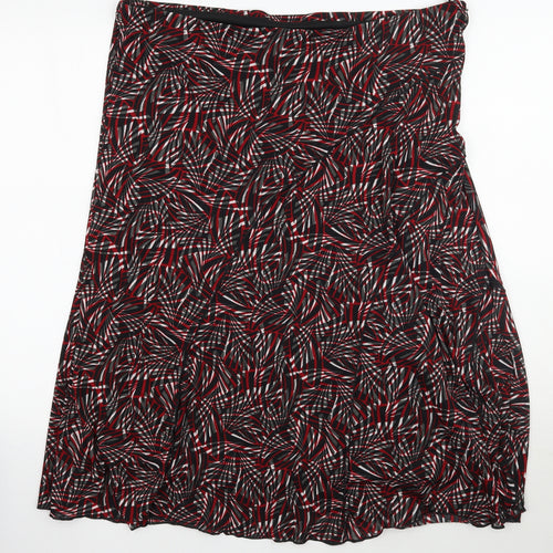 Preworn Womens Red Geometric  A-Line Skirt Size 20