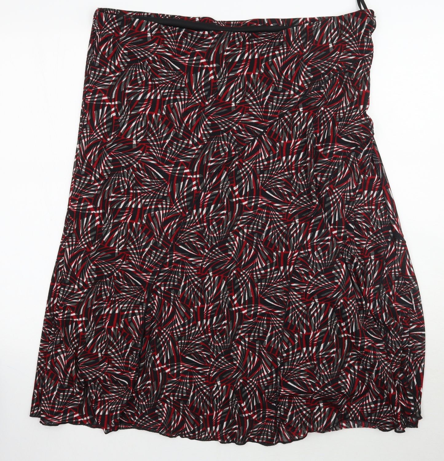 Preworn Womens Red Geometric  A-Line Skirt Size 20