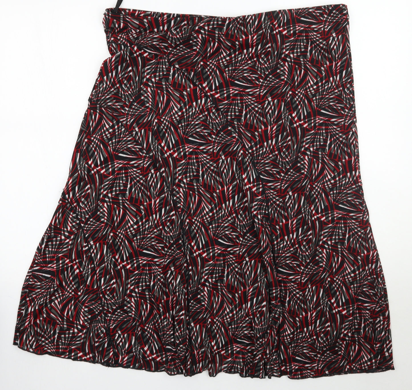 Preworn Womens Red Geometric  A-Line Skirt Size 20