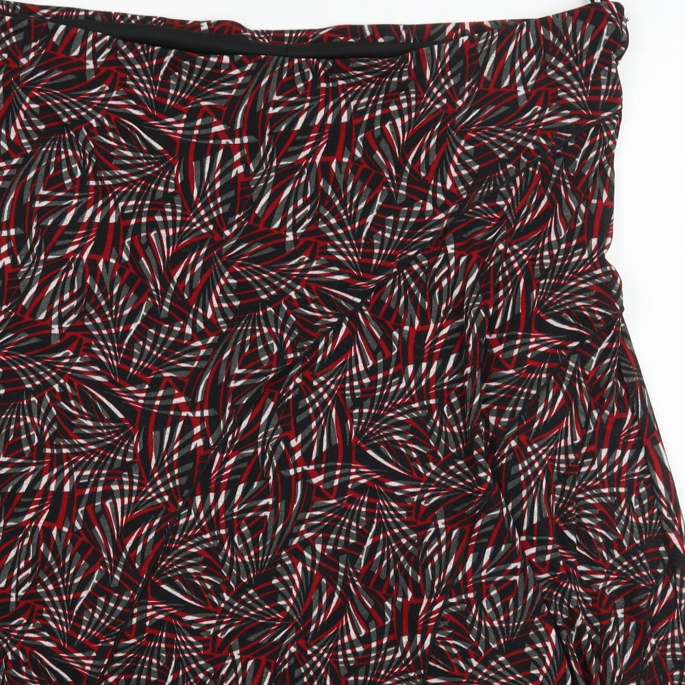 Preworn Womens Red Geometric  A-Line Skirt Size 20