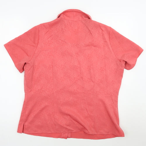 Marks and Spencer Womens Pink Floral  Basic Button-Up Size 16