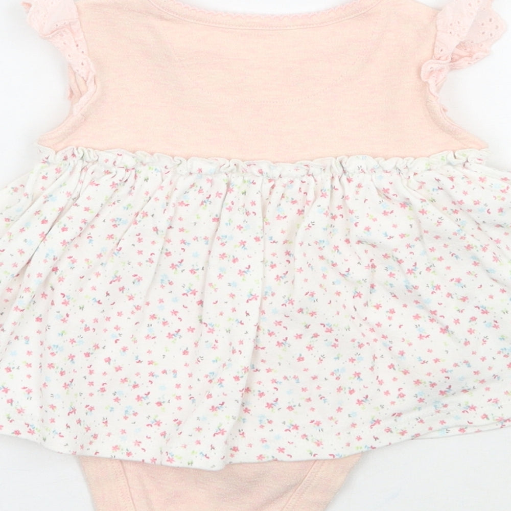 Mothercare Girls Pink Floral  Babygrow One-Piece Size 0-3 Months