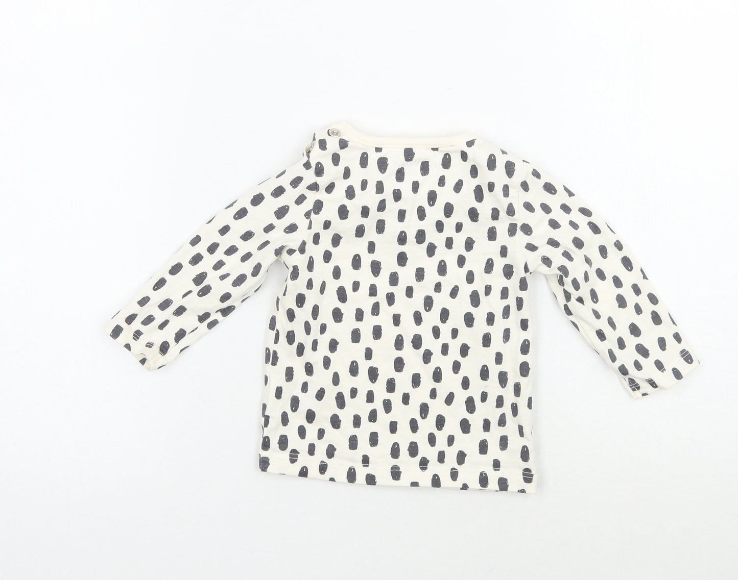 Anyday Girls Ivory Geometric  Basic T-Shirt Size 0-3 Months