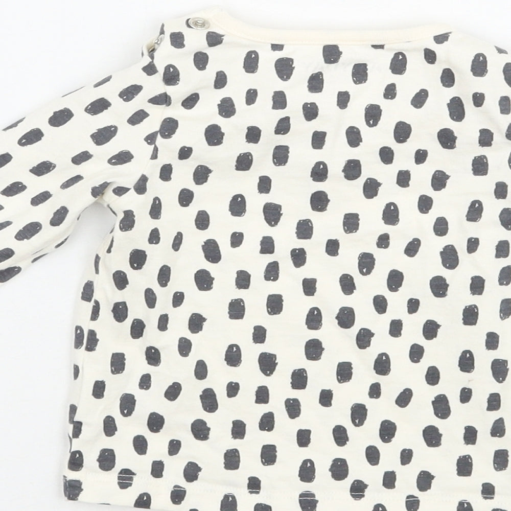 Anyday Girls Ivory Geometric  Basic T-Shirt Size 0-3 Months
