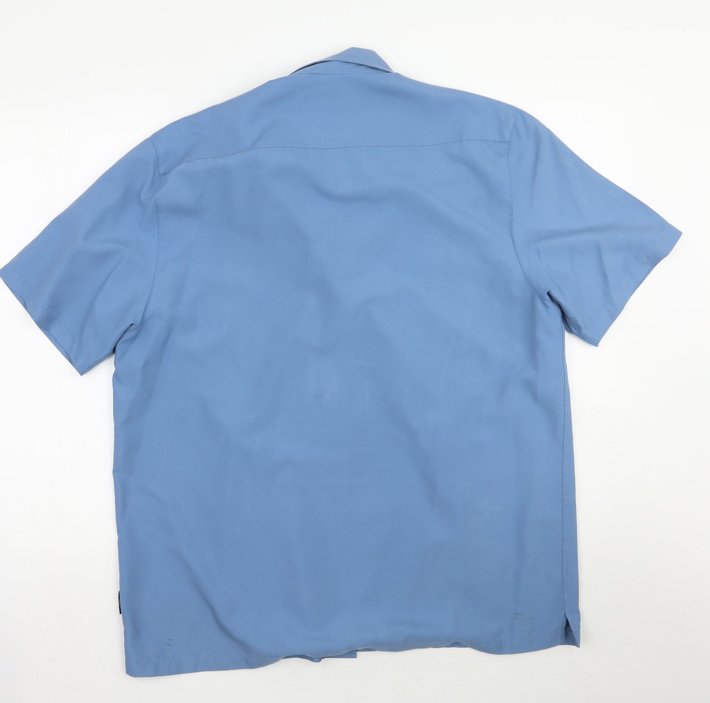 Easy Mens Blue Geometric   Button-Up Size L