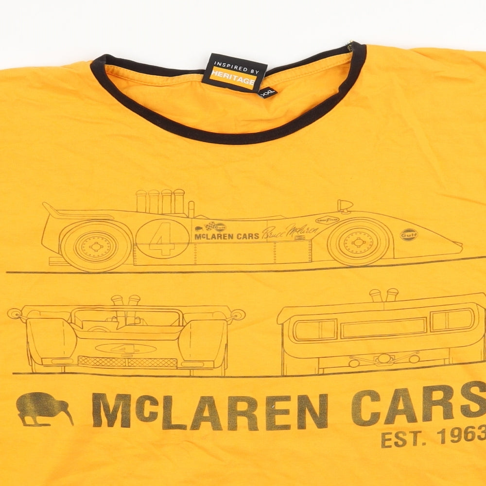 McLaren Mens Yellow    T-Shirt Size 2XL