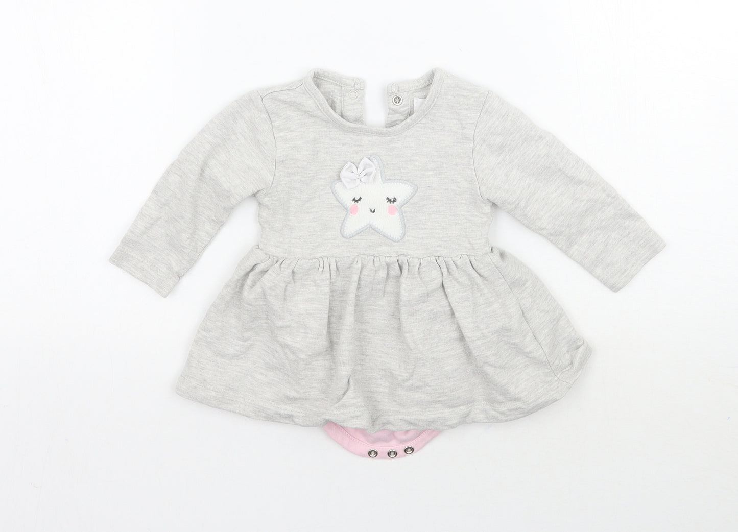 Minoti Girls Grey   Babygrow One-Piece Size 0-3 Months
