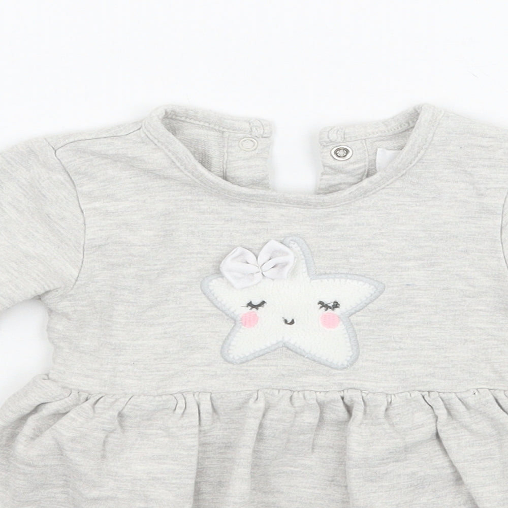 Minoti Girls Grey   Babygrow One-Piece Size 0-3 Months