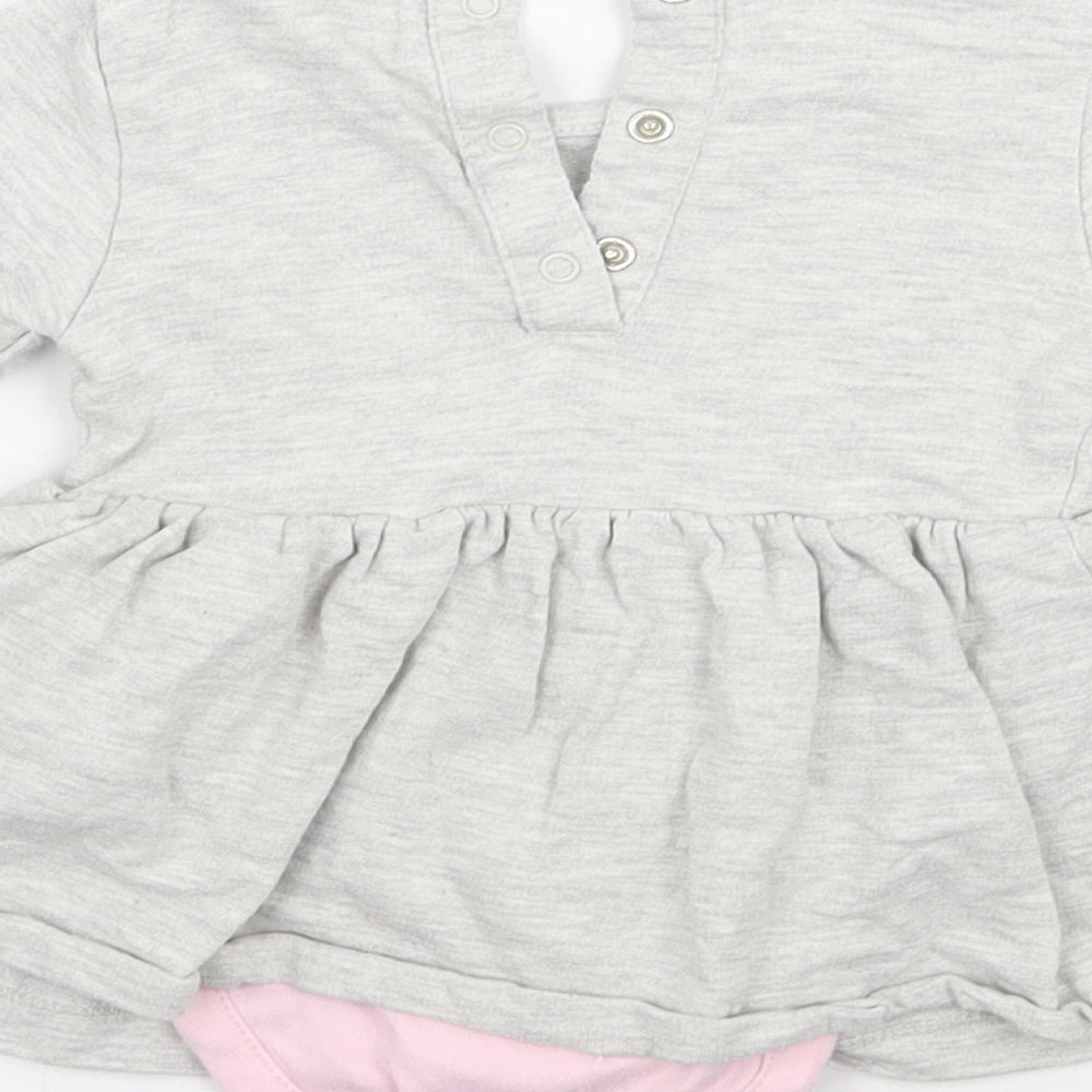 Minoti Girls Grey   Babygrow One-Piece Size 0-3 Months
