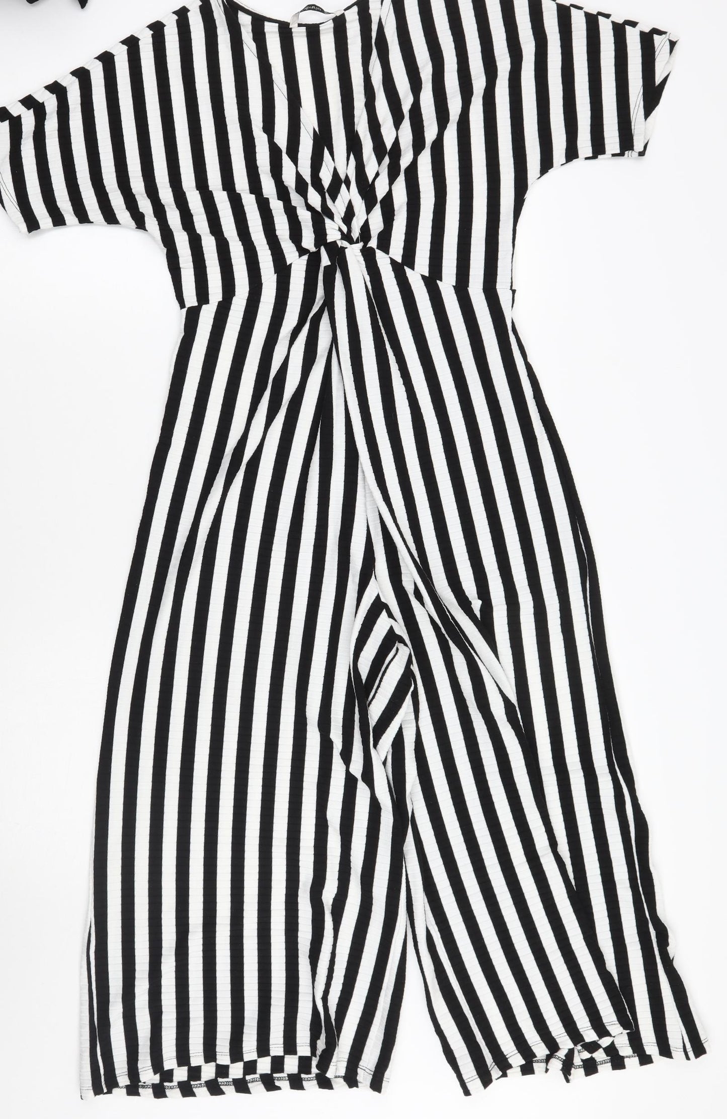 Stradivarius Womens White Striped  Jumpsuit One-Piece Size L