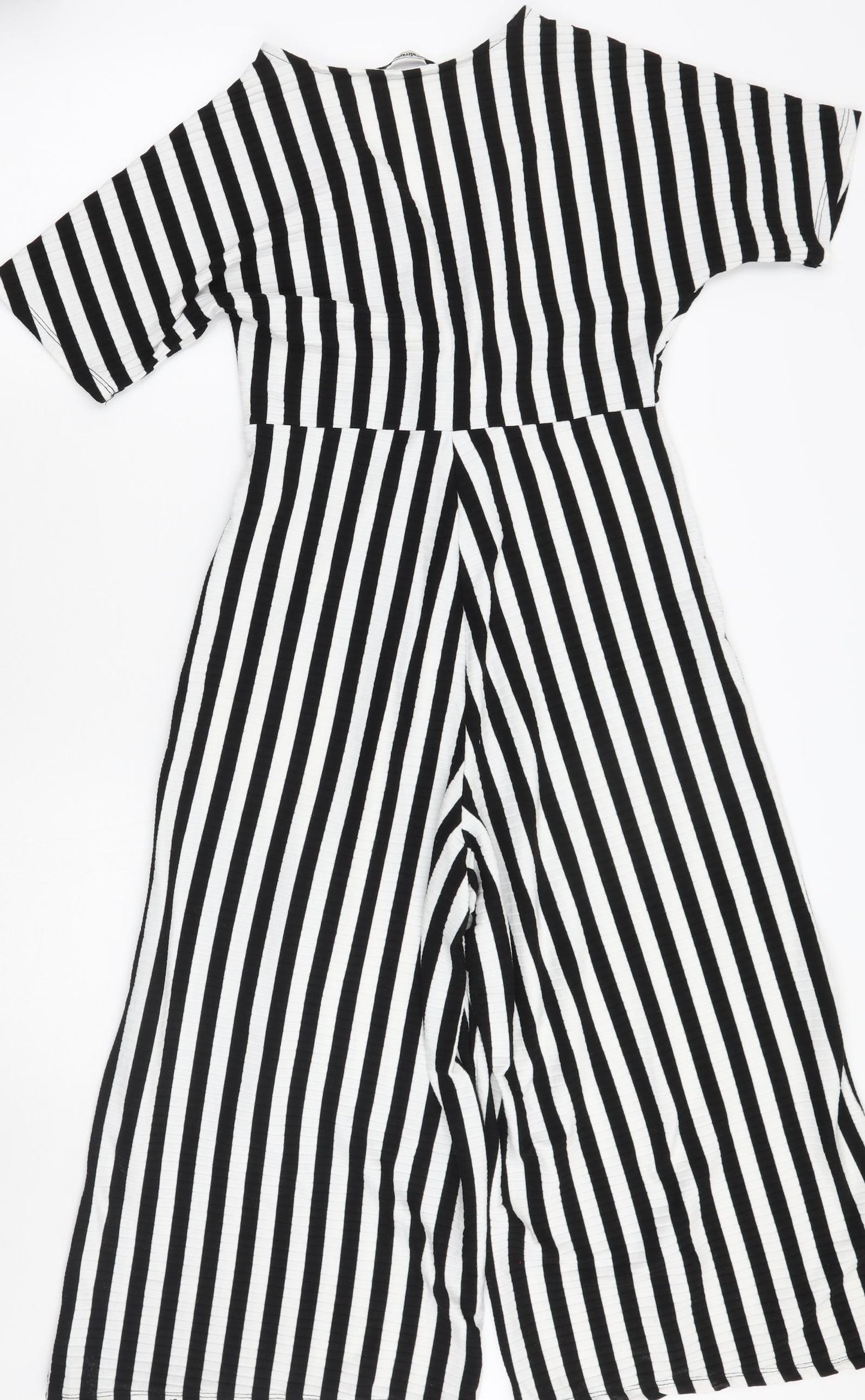 Stradivarius Womens White Striped  Jumpsuit One-Piece Size L