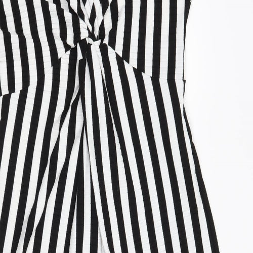 Stradivarius Womens White Striped  Jumpsuit One-Piece Size L