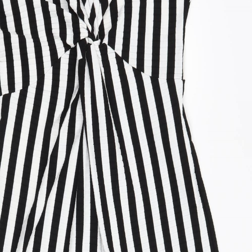 Stradivarius Womens White Striped  Jumpsuit One-Piece Size L