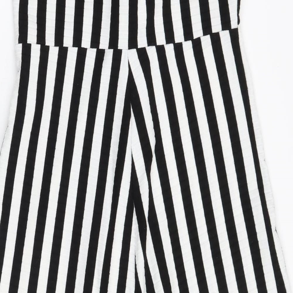 Stradivarius Womens White Striped  Jumpsuit One-Piece Size L