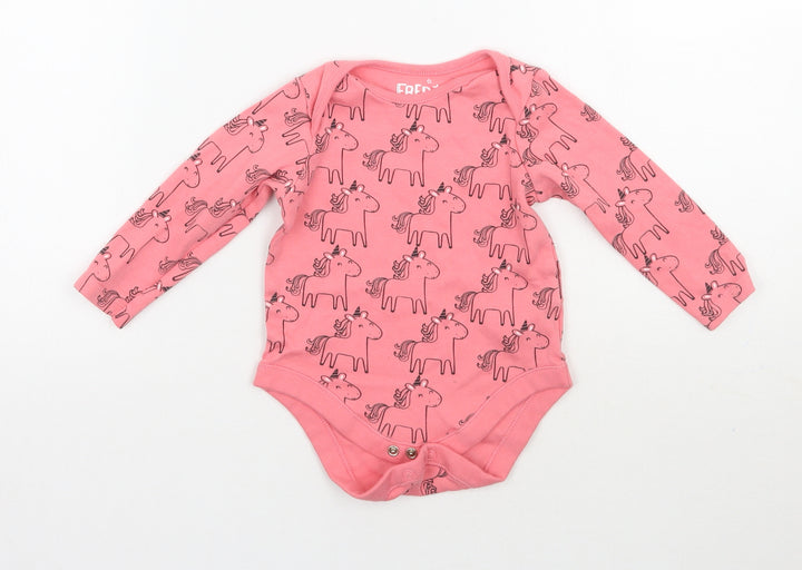 Fed&flo Girls Pink Geometric  Babygrow One-Piece Size 9-12 Months