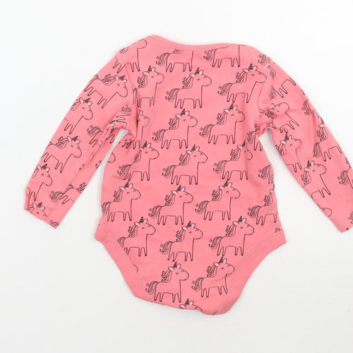 Fed&flo Girls Pink Geometric  Babygrow One-Piece Size 9-12 Months