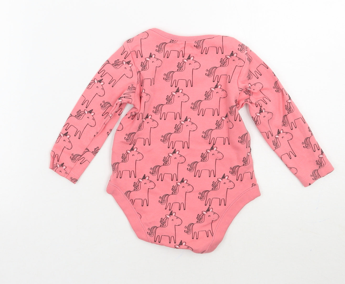 Fed&flo Girls Pink Geometric  Babygrow One-Piece Size 9-12 Months