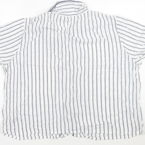 Love to lounge Womens White Striped  Basic Button-Up Size XL
