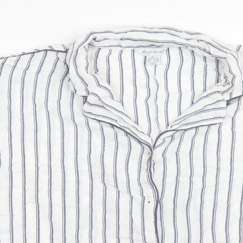 Love to lounge Womens White Striped  Basic Button-Up Size XL