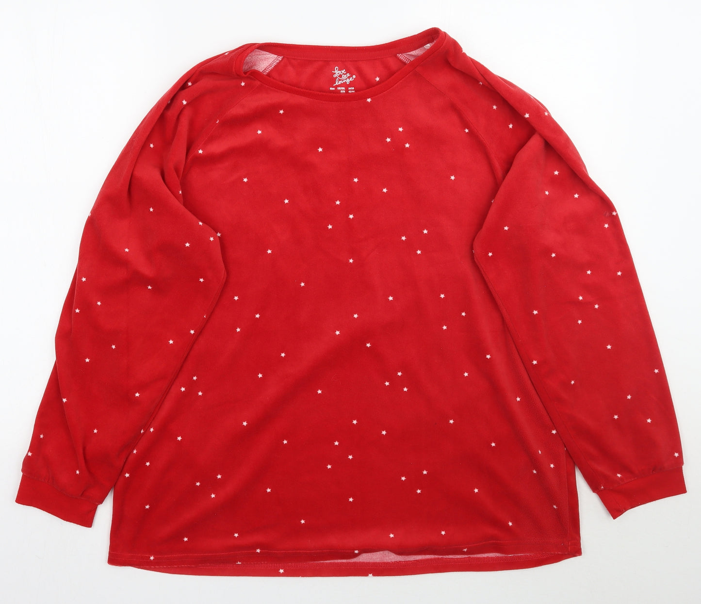 Love to loung Womens Red Geometric  Top Pyjama Set Size 14