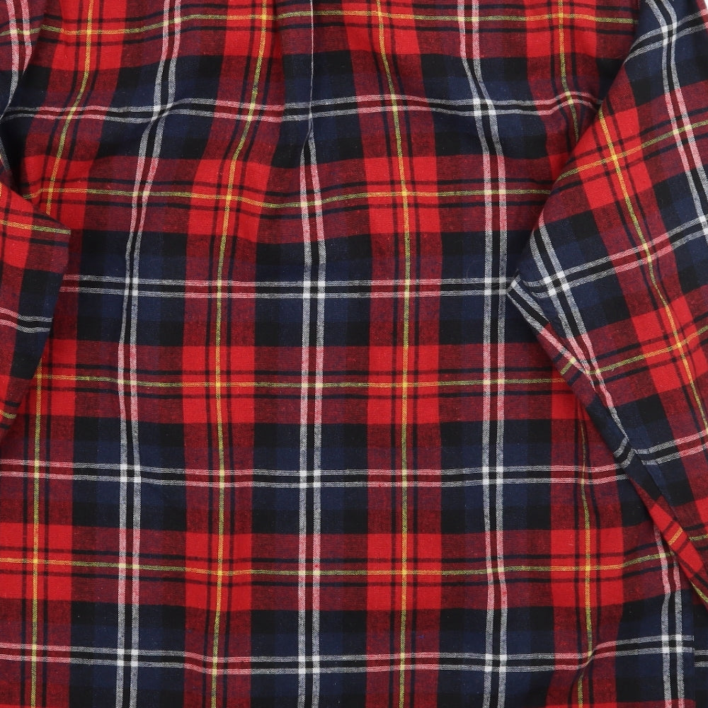 Activa Womens Red Check  Basic Button-Up Size XL