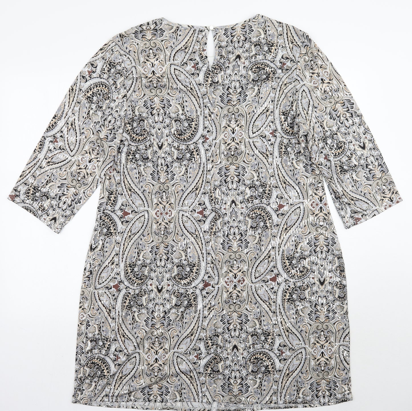 F&F Womens Grey Paisley  A-Line  Size 20