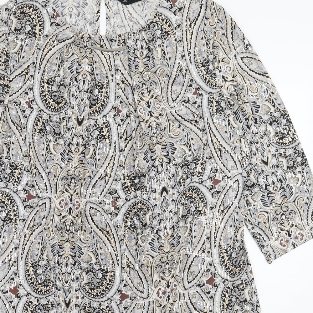 F&F Womens Grey Paisley  A-Line  Size 20