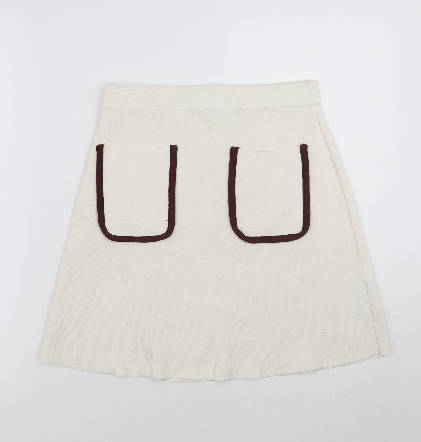 Zara Womens Ivory   A-Line Skirt Size S