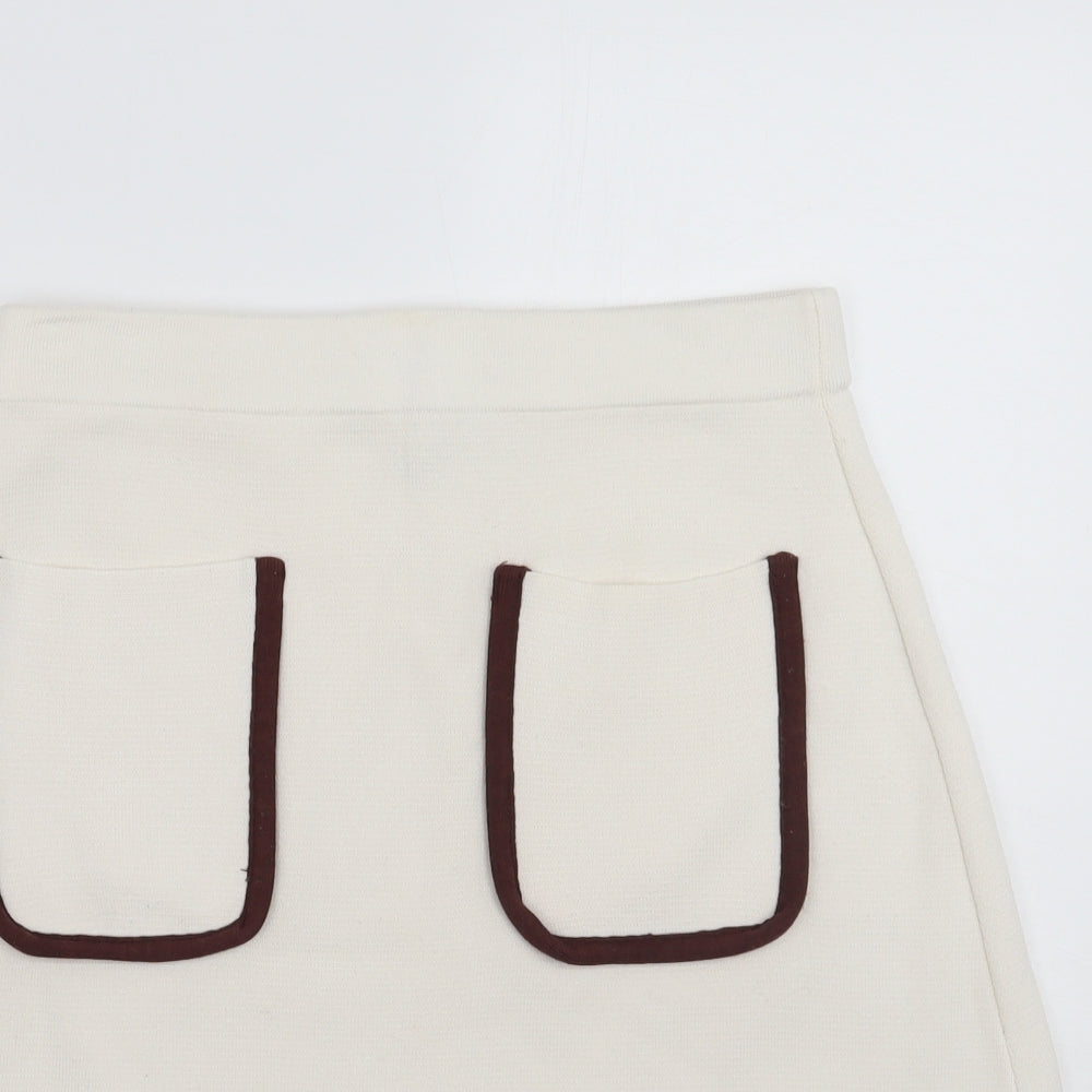 Zara Womens Ivory   A-Line Skirt Size S