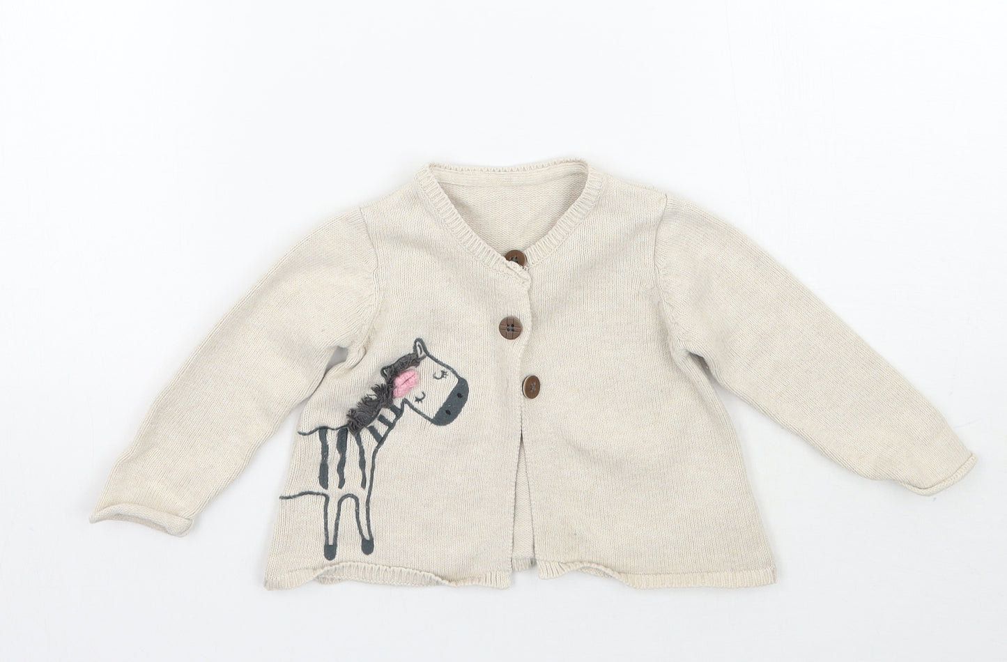 Nutmeg Girls Beige   Cardigan Jumper Size 6-9 Months