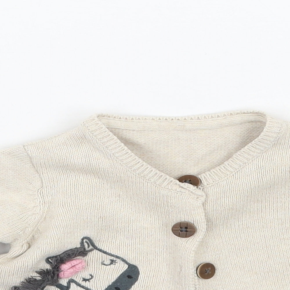 Nutmeg Girls Beige   Cardigan Jumper Size 6-9 Months