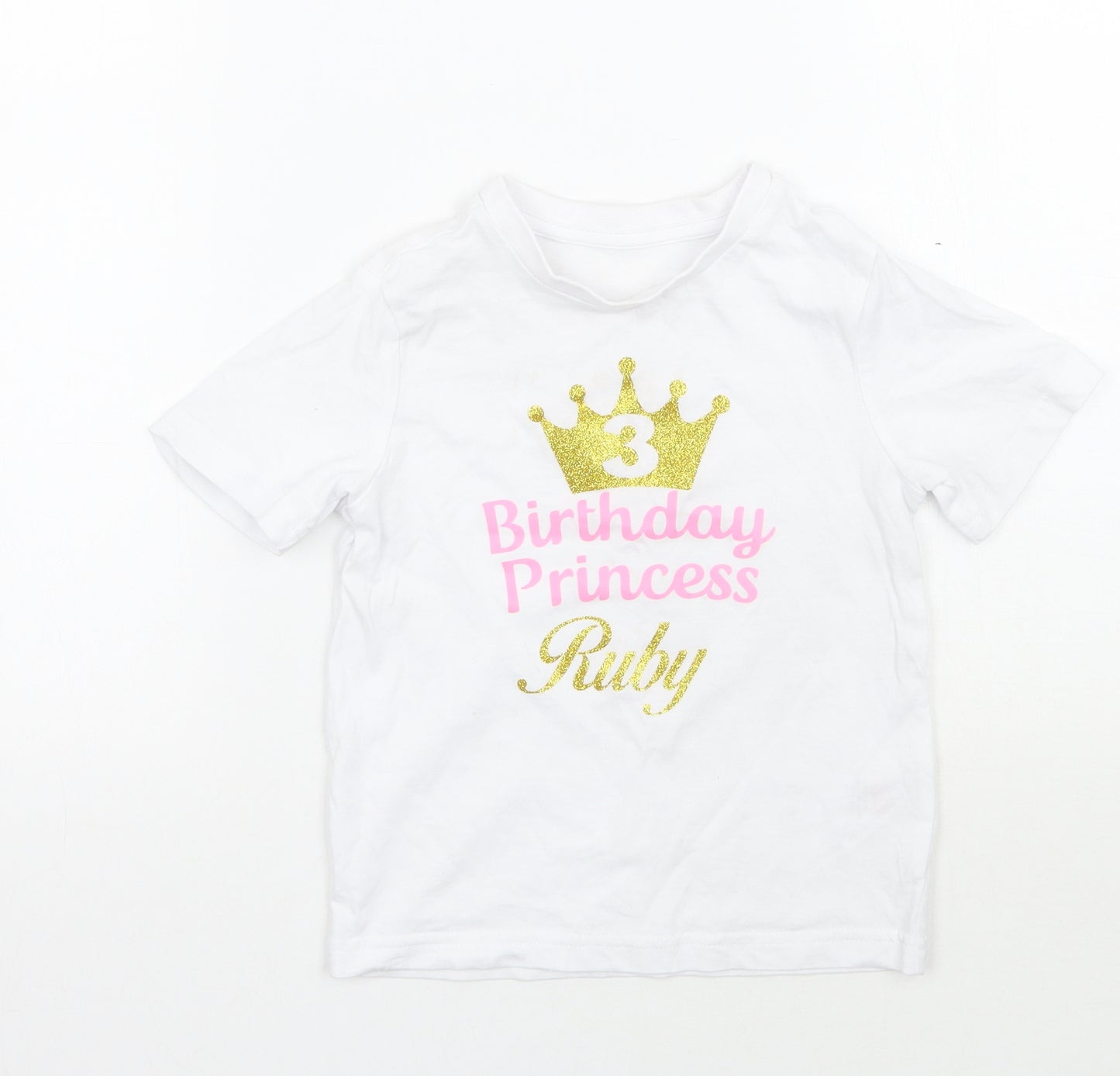 F&F Girls White   Basic T-Shirt Size 3-4 Years