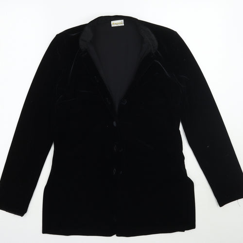 Roman Womens Black  Rayon Jacket Blazer Size 10