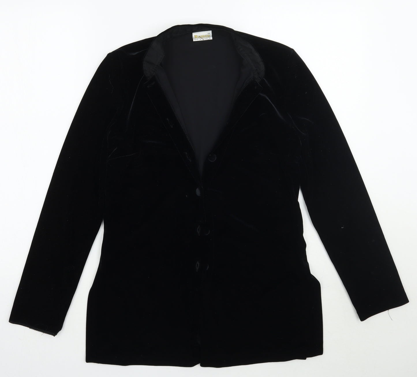 Roman Womens Black  Rayon Jacket Blazer Size 10