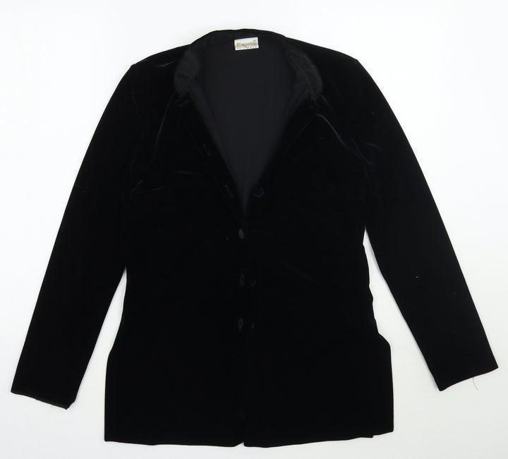 Roman Womens Black  Rayon Jacket Blazer Size 10