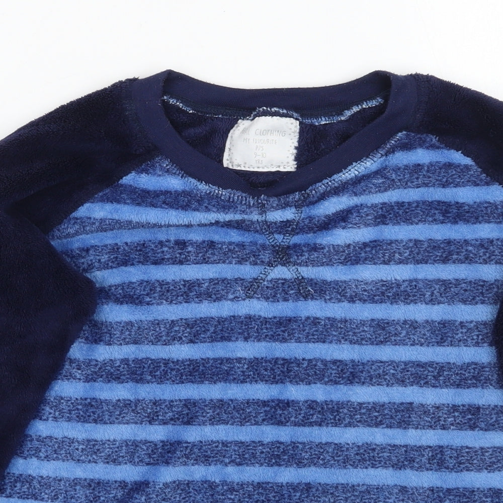 Preworn Boys Blue Striped  Pullover Jumper Size 9-10 Years